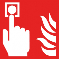 Brandschutzzeichen Brandmelder, F005, PVC-Folie, selbstklebend, 200 x 200 mm