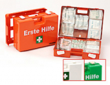 LEINA - Erste-Hilfe-Koffer SAN, orange, mit Füllung DIN 13169