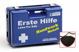 LEINA - Erste-Hilfe-Koffer Pro Safe HANDWERK METALL, blau, DIN 13169