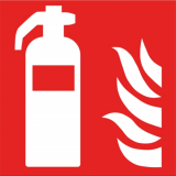 Brandschutzzeichen Feuerlscher, F001, PVC-Folie, selbstklebend, 150 x 150 mm